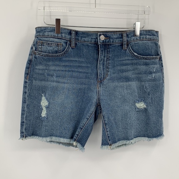Joe's Jeans Easy Bermuda jean denim shorts Akila distressed cut-off women new 30 - Picture 1 of 6